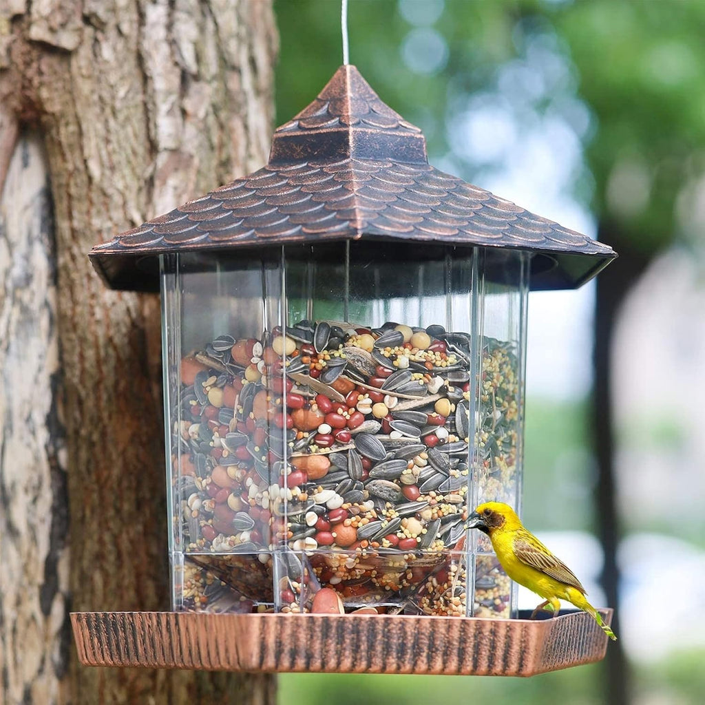 Hanging Bird Feeder | Copper Roof Weather Resistant Design