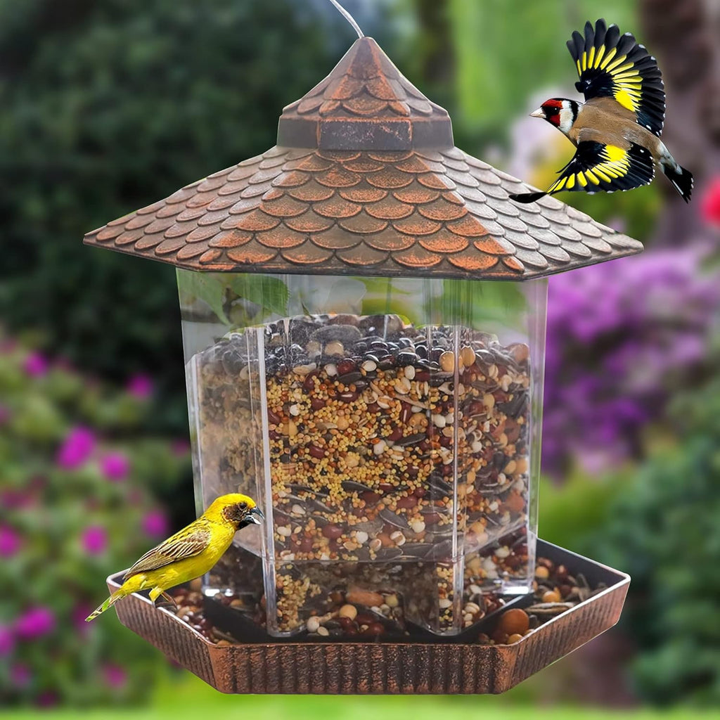 Hanging Bird Feeder | Copper Roof Weather Resistant Design