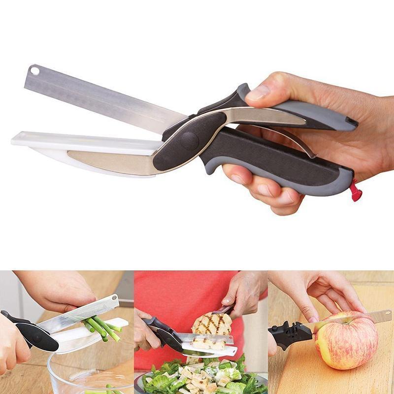 Multi-Function Kitchen Scissors | 3-in-1 Smart Cutting Board Design