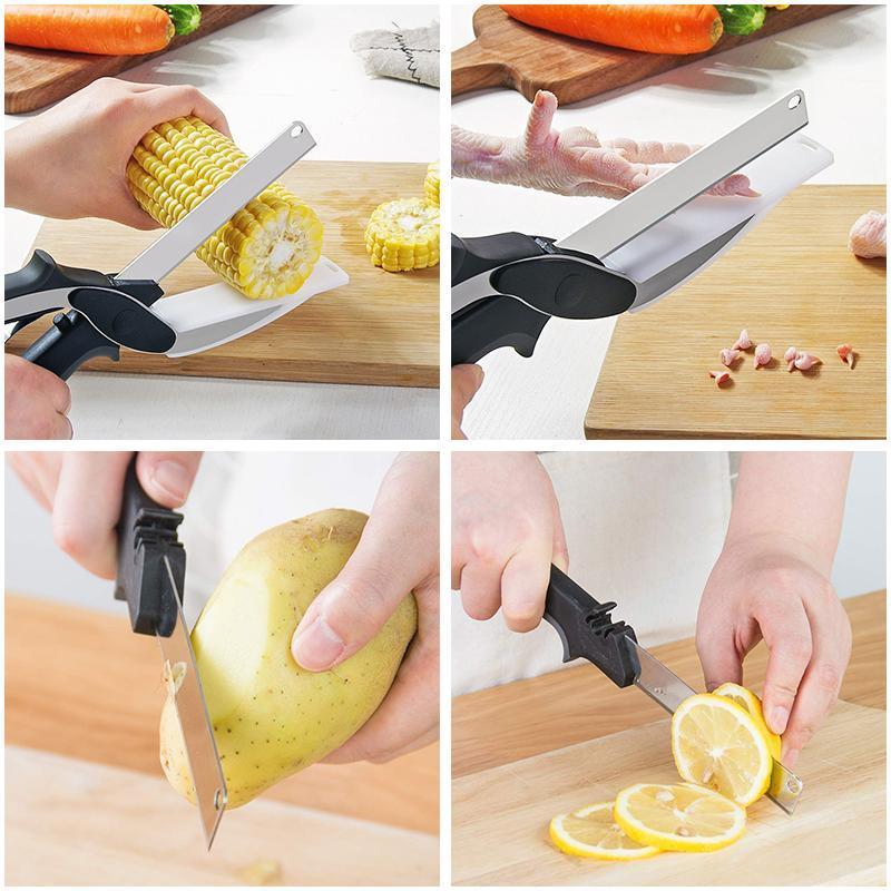 Multi-Function Kitchen Scissors | 3-in-1 Smart Cutting Board Design