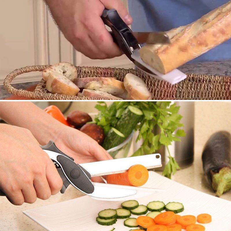 Multi-Function Kitchen Scissors | 3-in-1 Smart Cutting Board Design