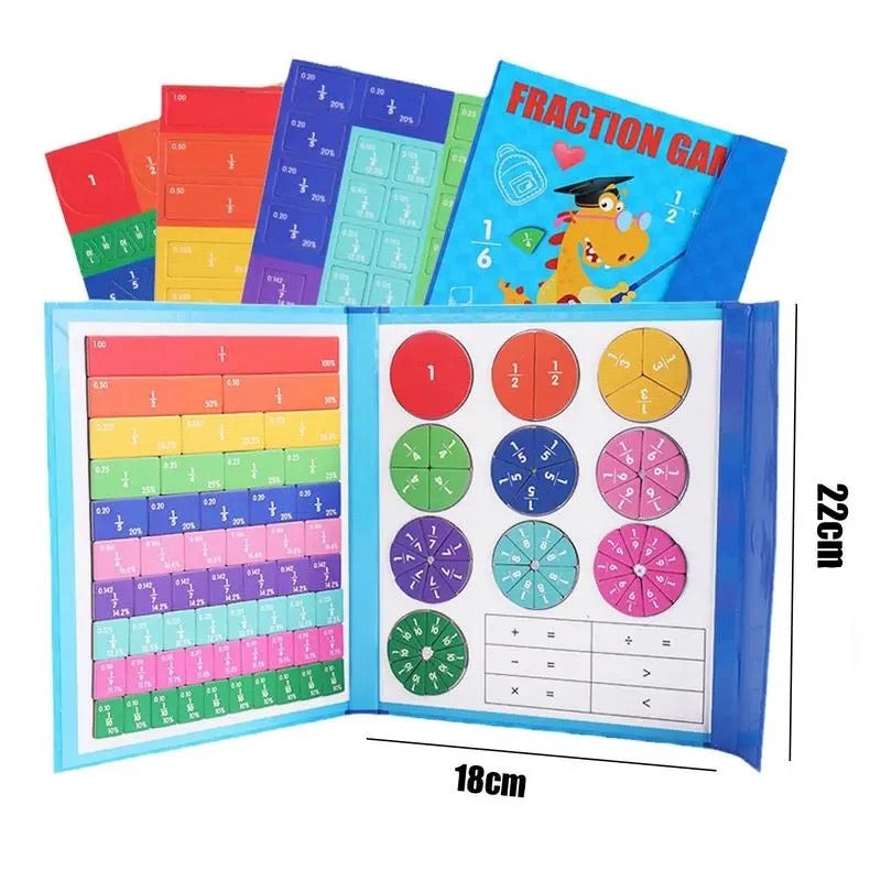 Magnetic Fraction Learning Board | Interactive Math Educational Toy with 48 Colorful Tiles