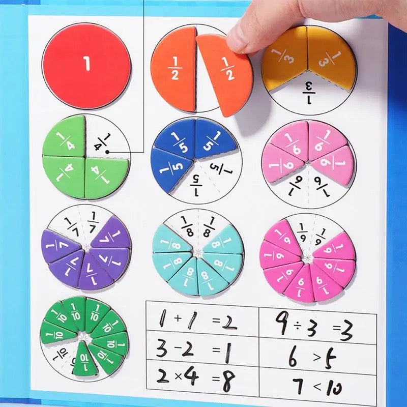 Magnetic Fraction Learning Board | Interactive Math Educational Toy with 48 Colorful Tiles