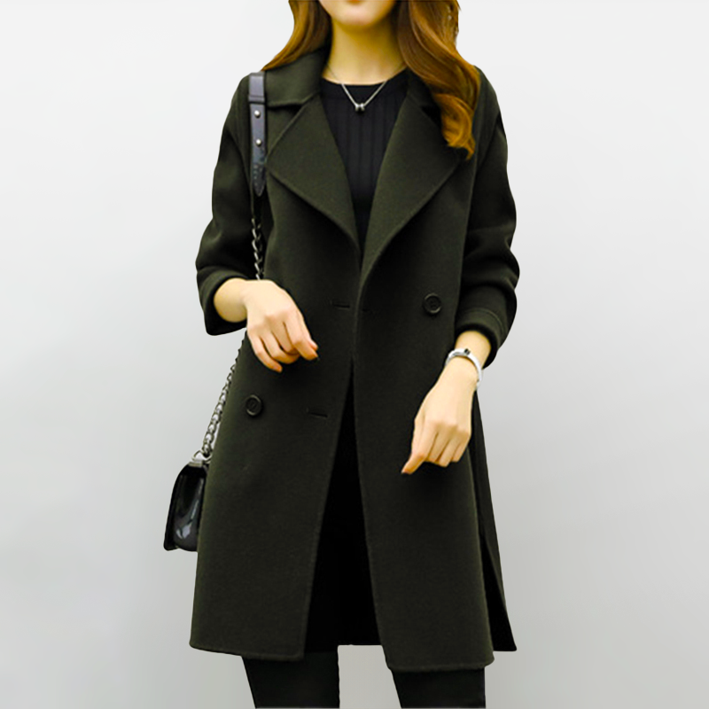Classic Wool Blend Winter Coat | Tailored Long Design
