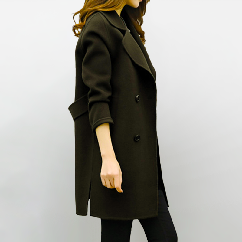 Classic Wool Blend Winter Coat | Tailored Long Design