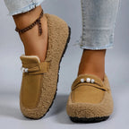 Women's Sherpa Slippers | Faux Fur Loafer Style With Non-Slip Sole