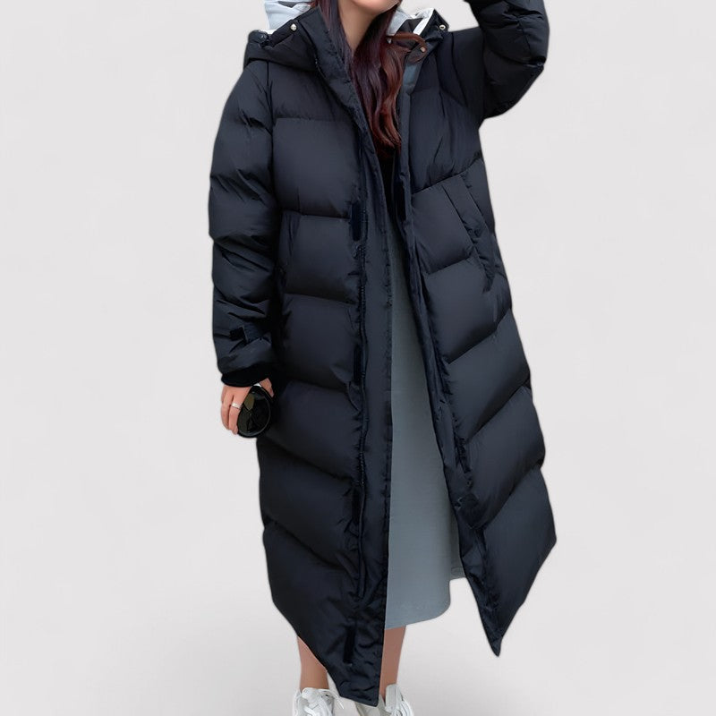 Winter Long Puffer Coat | Full-Length Waterproof Design