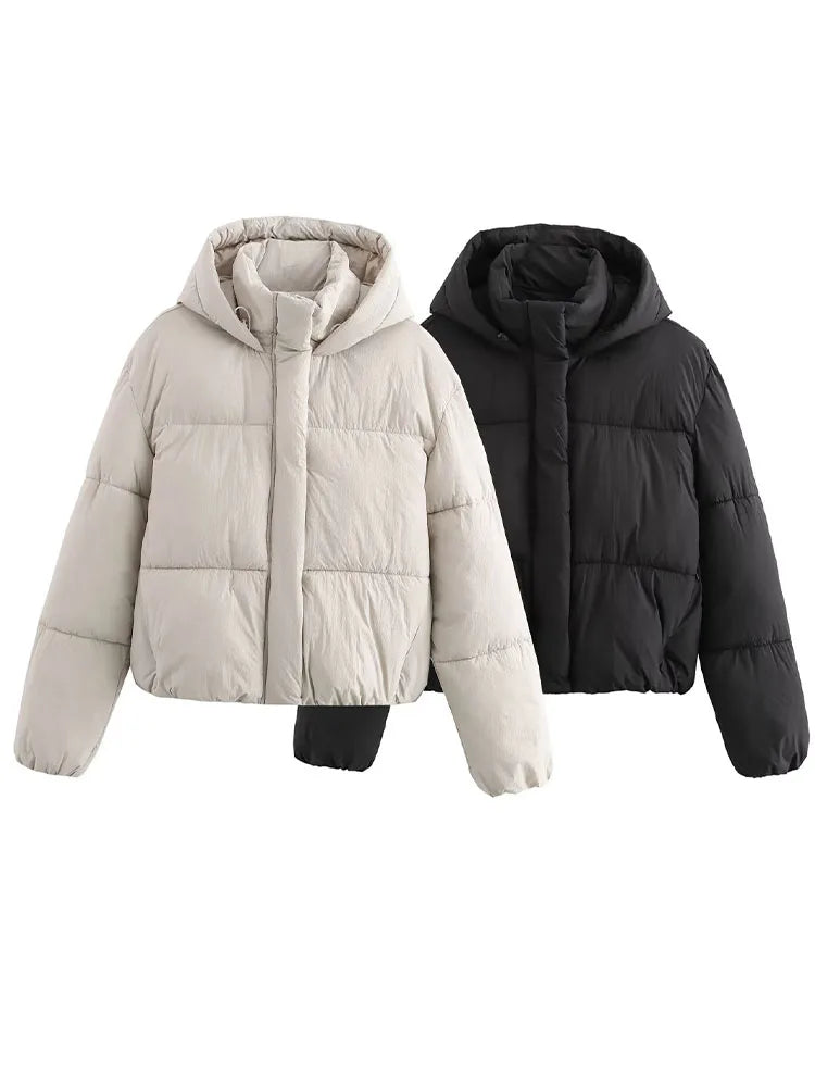 Winter Puffer Jacket | Quilted Hooded Design