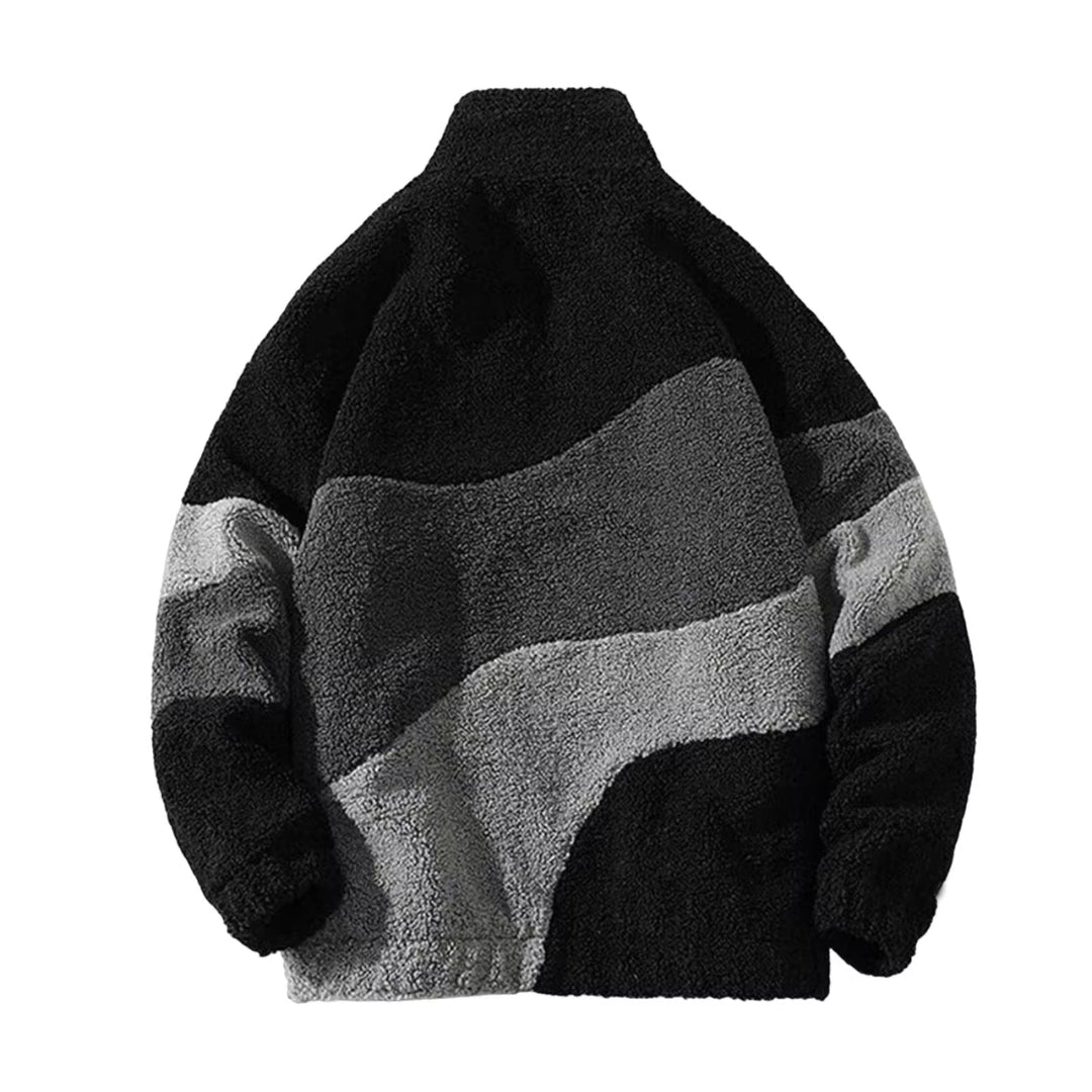 Modern Fleece Jacket | Monochrome Color Block Design