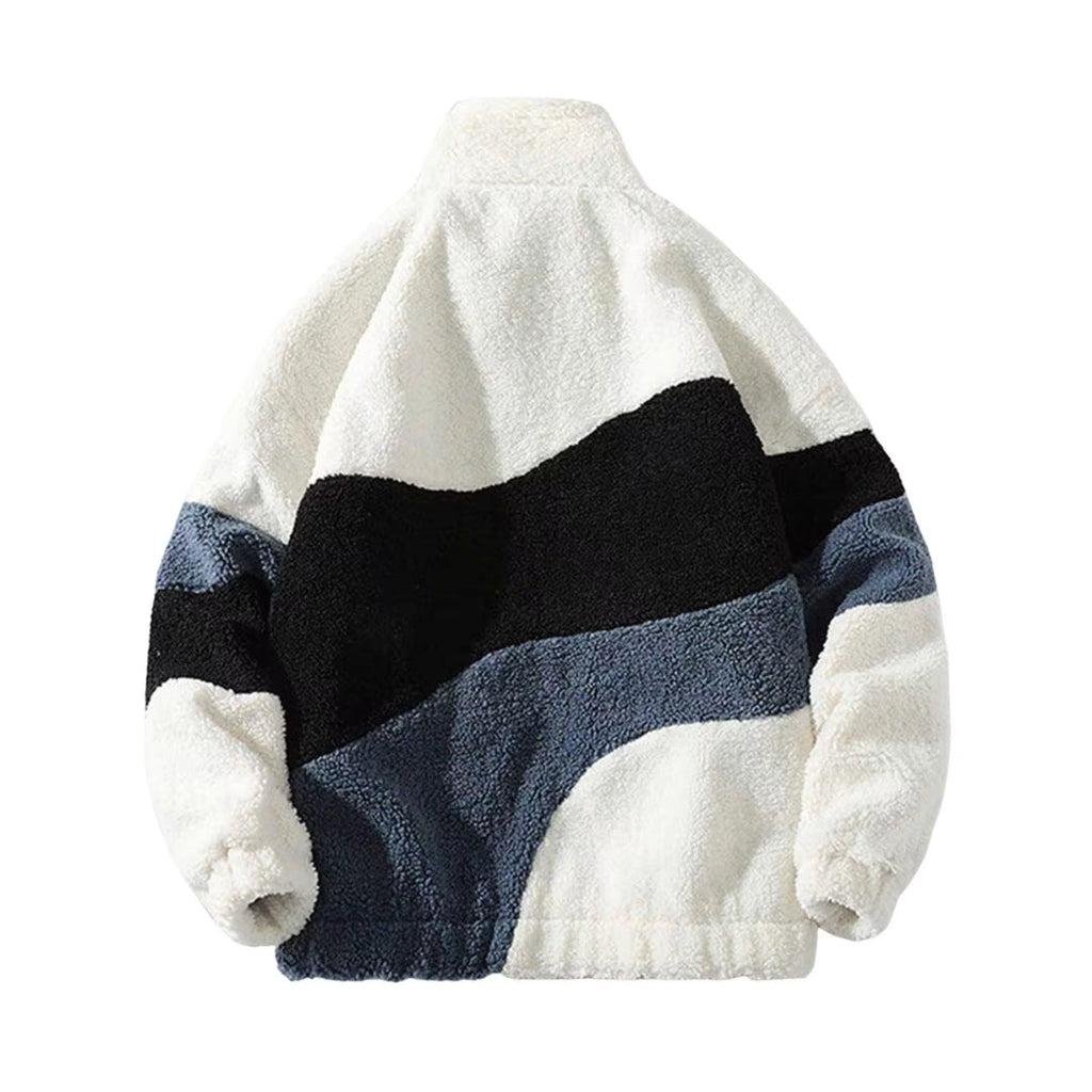 Modern Fleece Jacket | Monochrome Color Block Design
