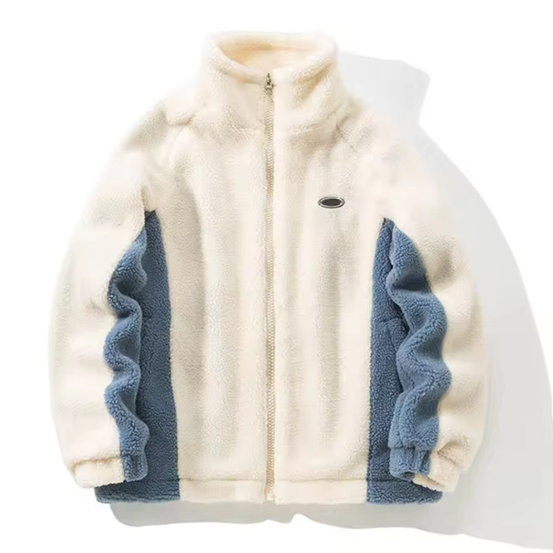 Modern Fleece Jacket | Monochrome Color Block Design