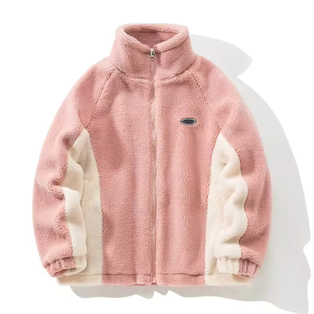 Modern Fleece Jacket | Monochrome Color Block Design