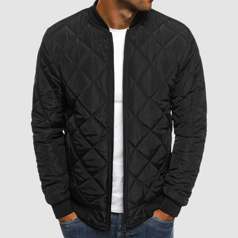 Quilted Bomber Jacket | Diamond Stitch Design