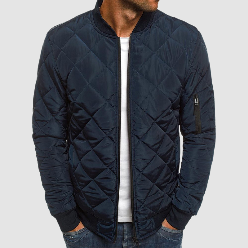 Quilted Bomber Jacket | Diamond Stitch Design