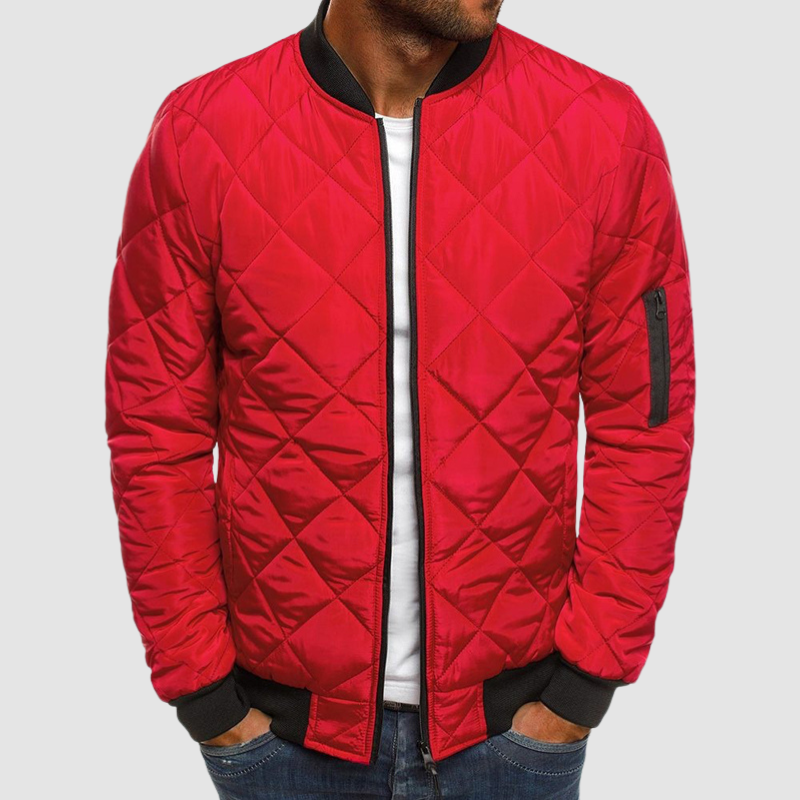 Quilted Bomber Jacket | Diamond Stitch Design
