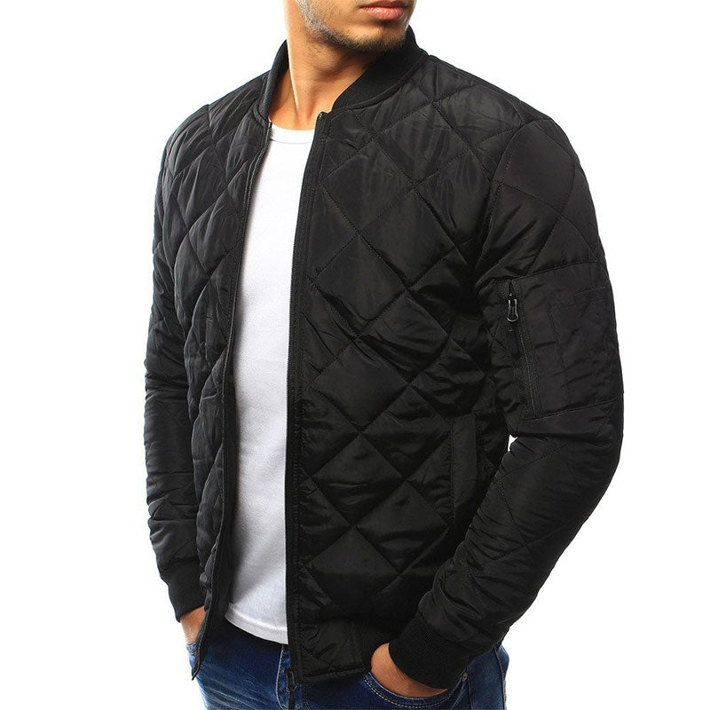 Quilted Bomber Jacket | Diamond Stitch Design