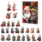 Cat Christmas Ornaments Set | 24 Piece Acrylic Advent Calendar Decorations