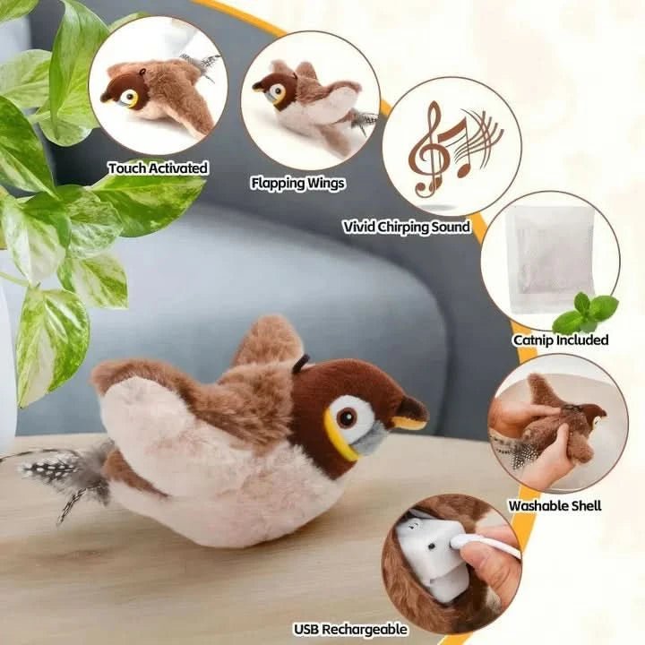 Interactive Cat Toy | Motion Activated Plush Bird