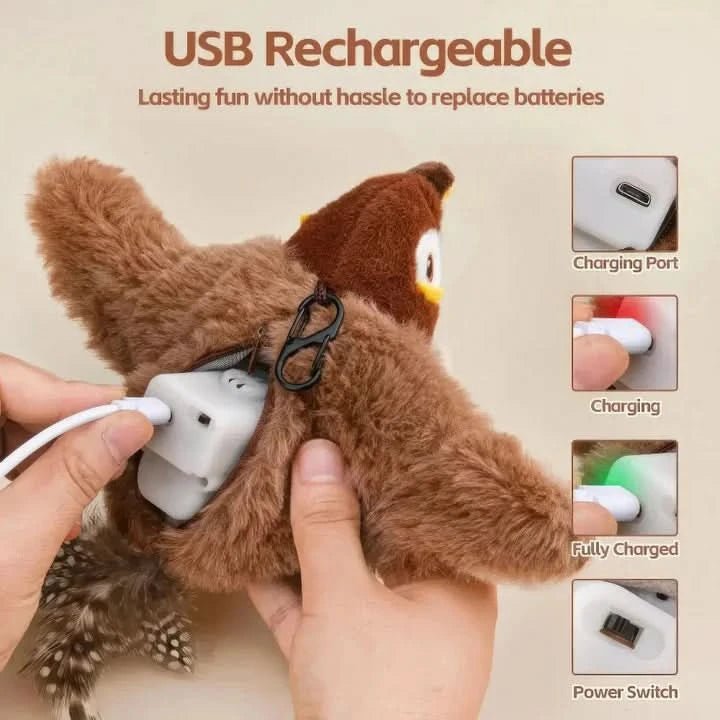 Interactive Cat Toy | Motion Activated Plush Bird