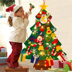 Interactive Felt Christmas Tree | Wall Mount with LED Lights