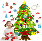 Interactive Felt Christmas Tree | Wall Mount with LED Lights