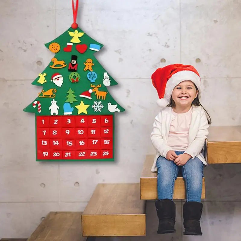 Christmas Advent Calendar | Felt Tree 24 Pocket Countdown