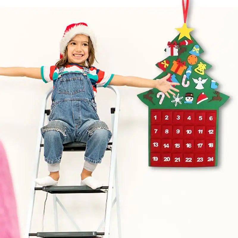 Christmas Advent Calendar | Felt Tree 24 Pocket Countdown