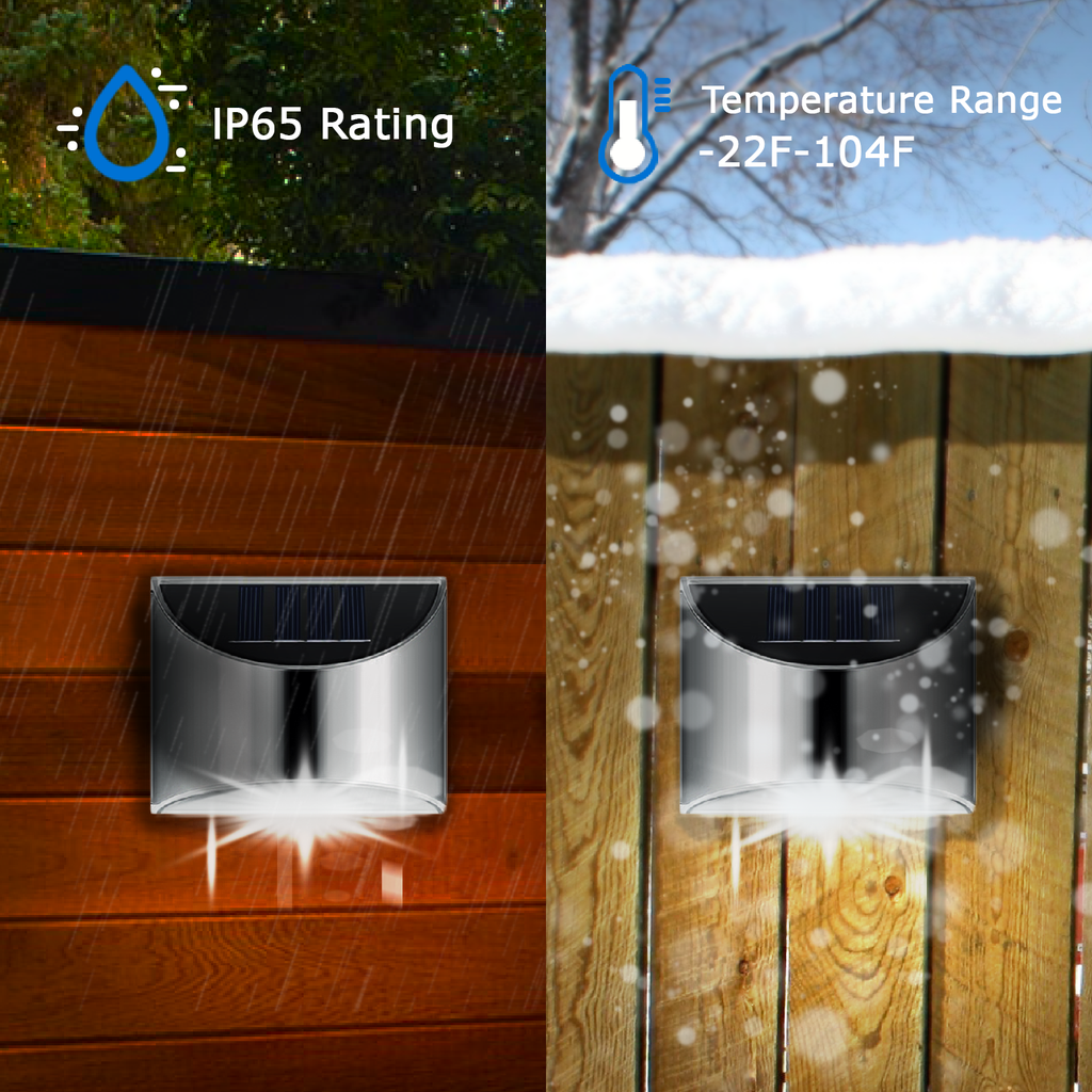 Solar LED Wall Lights | Stainless Steel Outdoor Sconces