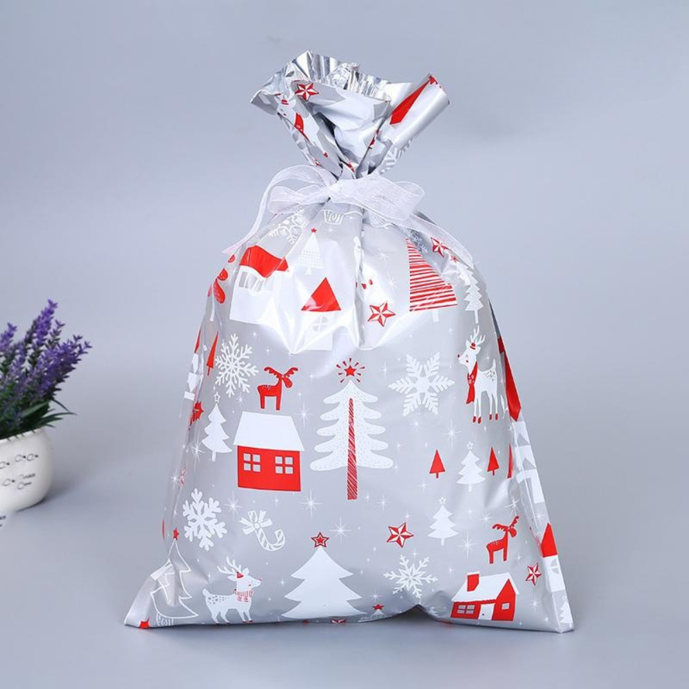 Christmas Gift Bags | Reusable Foil Holiday Wrapping Set