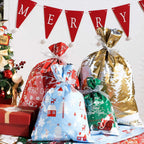 Christmas Gift Bags | Reusable Foil Holiday Wrapping Set