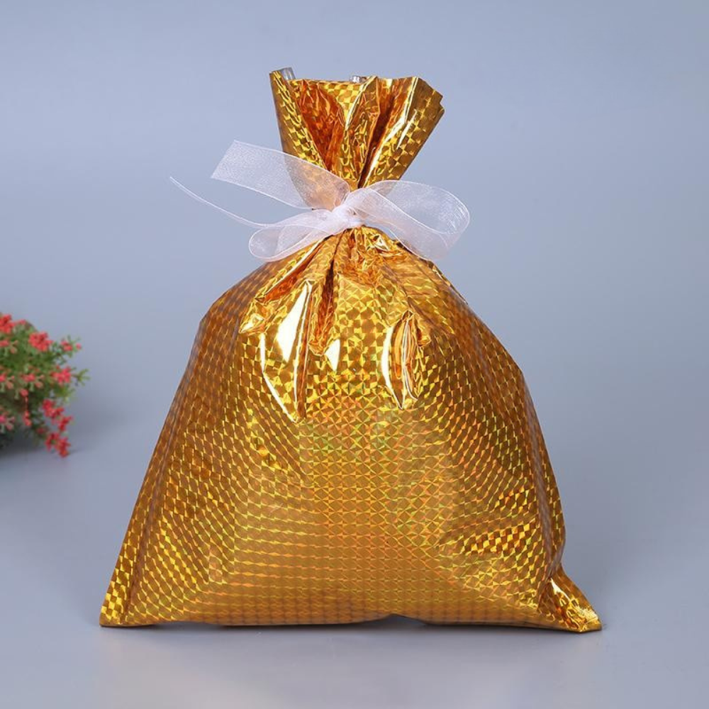 Christmas Gift Bags | Reusable Foil Holiday Wrapping Set