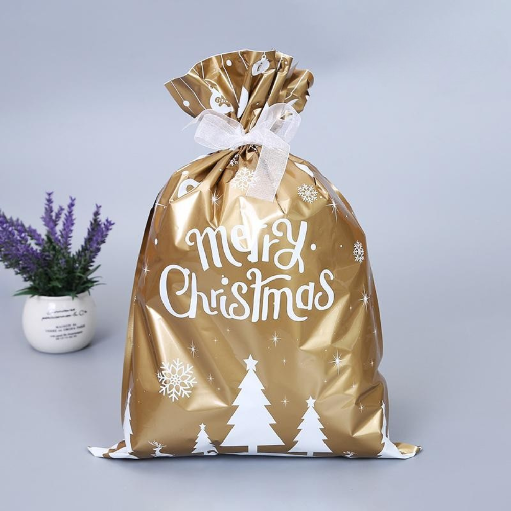 Christmas Gift Bags | Reusable Foil Holiday Wrapping Set