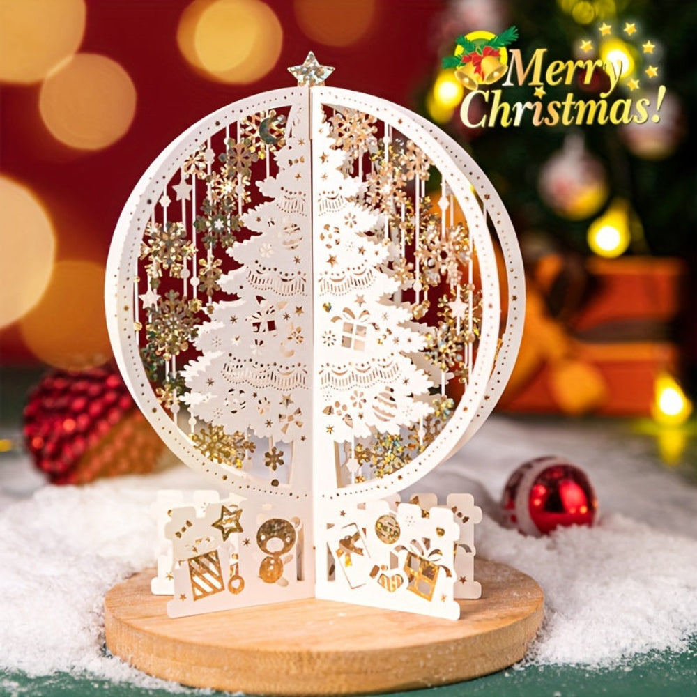 3D Pop-Up Christmas Card | Laser Cut Paper Tree Display