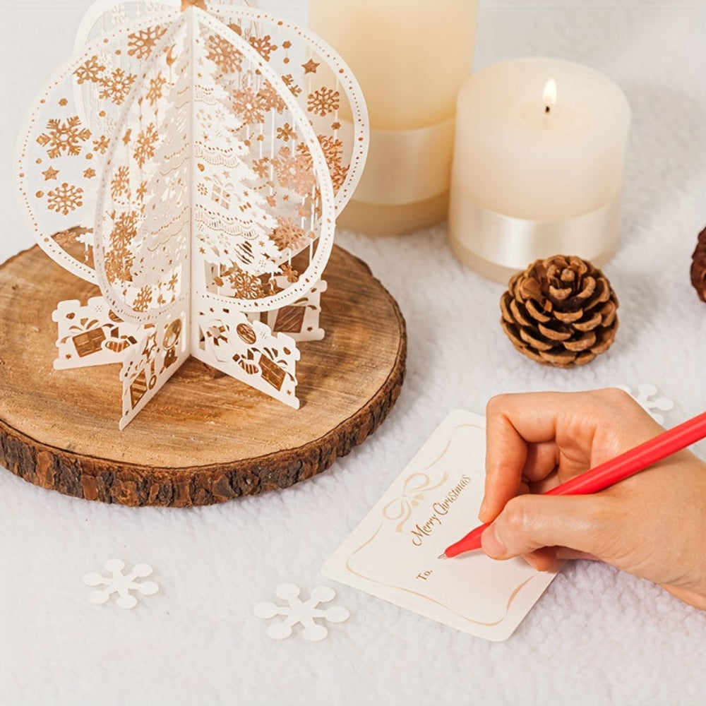 3D Pop-Up Christmas Card | Laser Cut Paper Tree Display