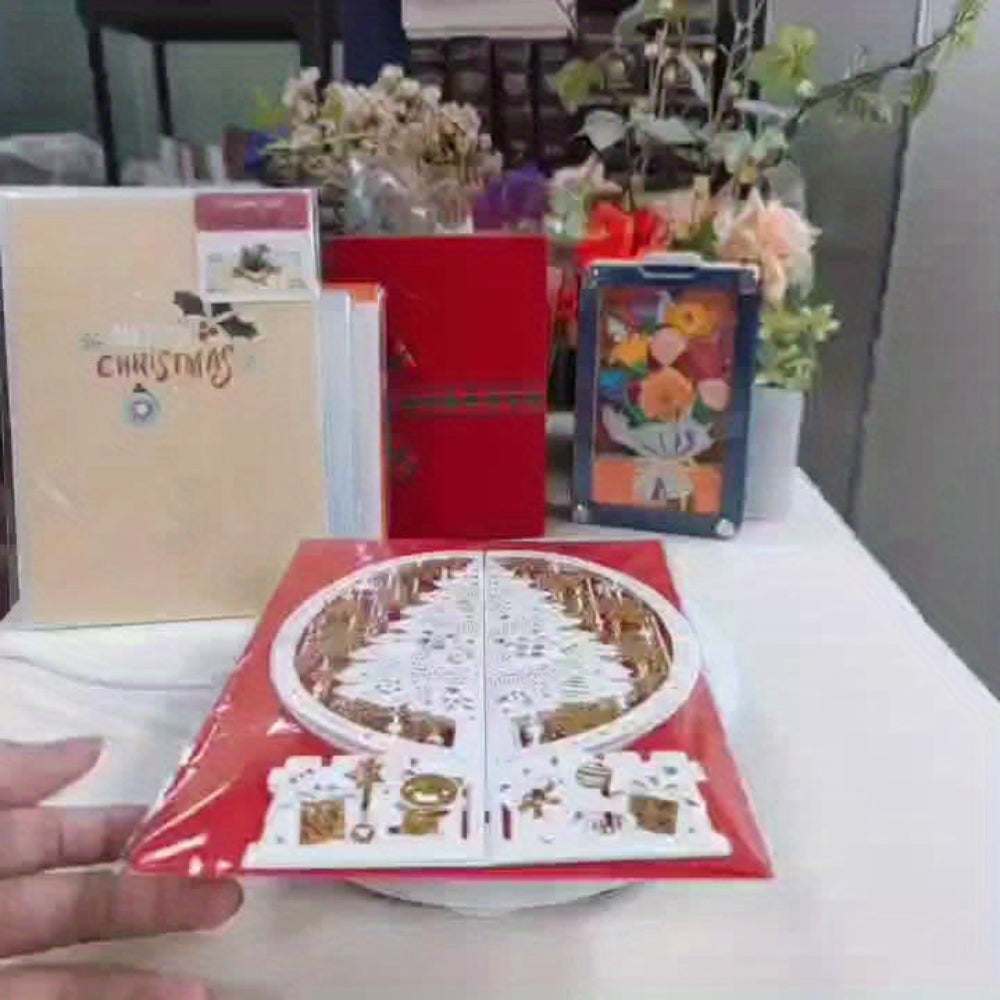 3D Pop-Up Christmas Card | Laser Cut Paper Tree Display