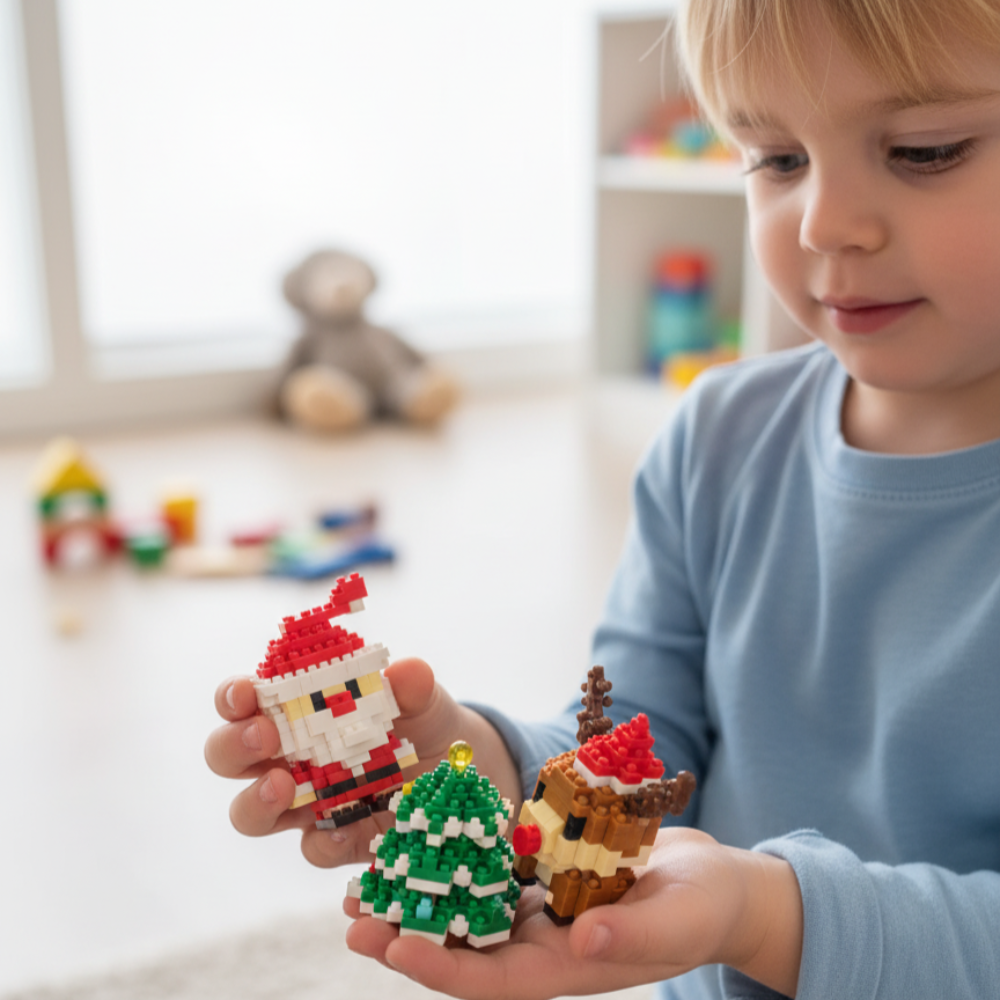 Christmas Building Blocks Set | Mini Santa Claus Construction Toy