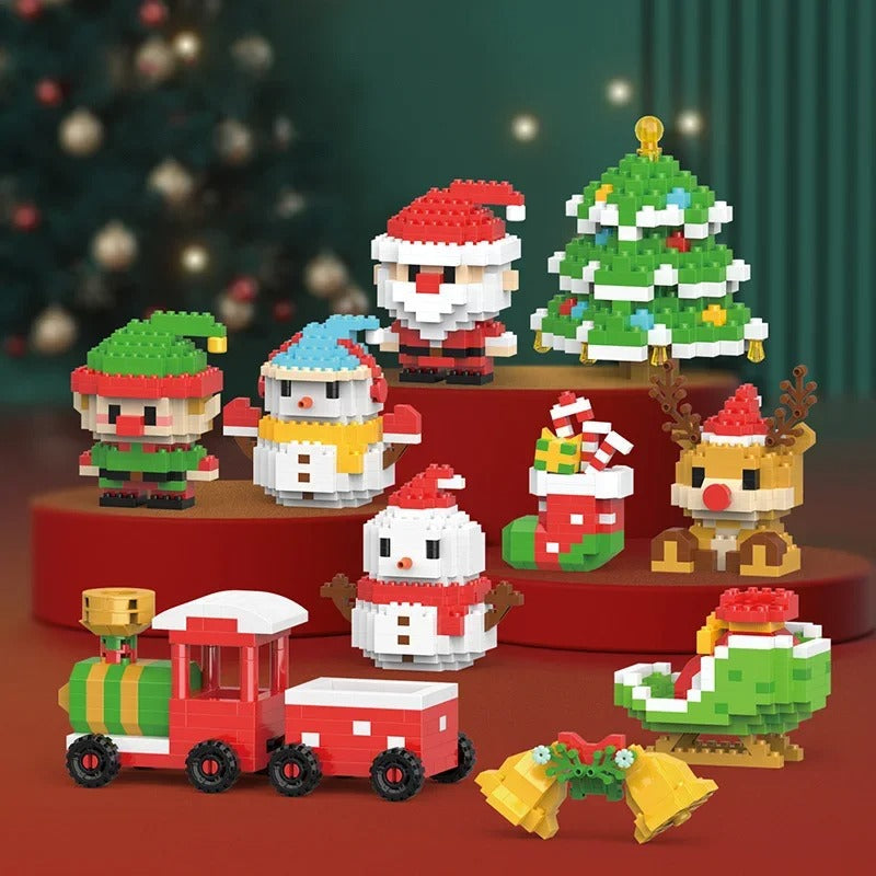 Christmas Building Blocks Set | Mini Santa Claus Construction Toy