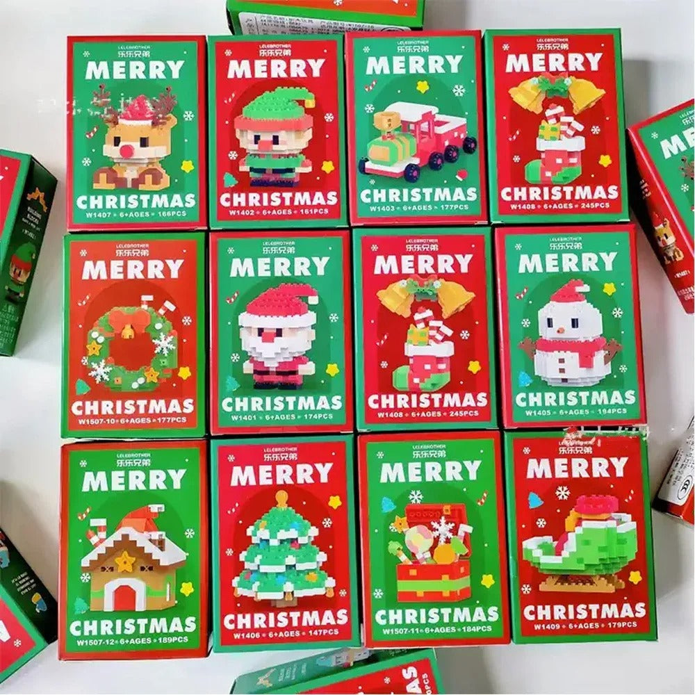 Christmas Building Blocks Set | Mini Santa Claus Construction Toy