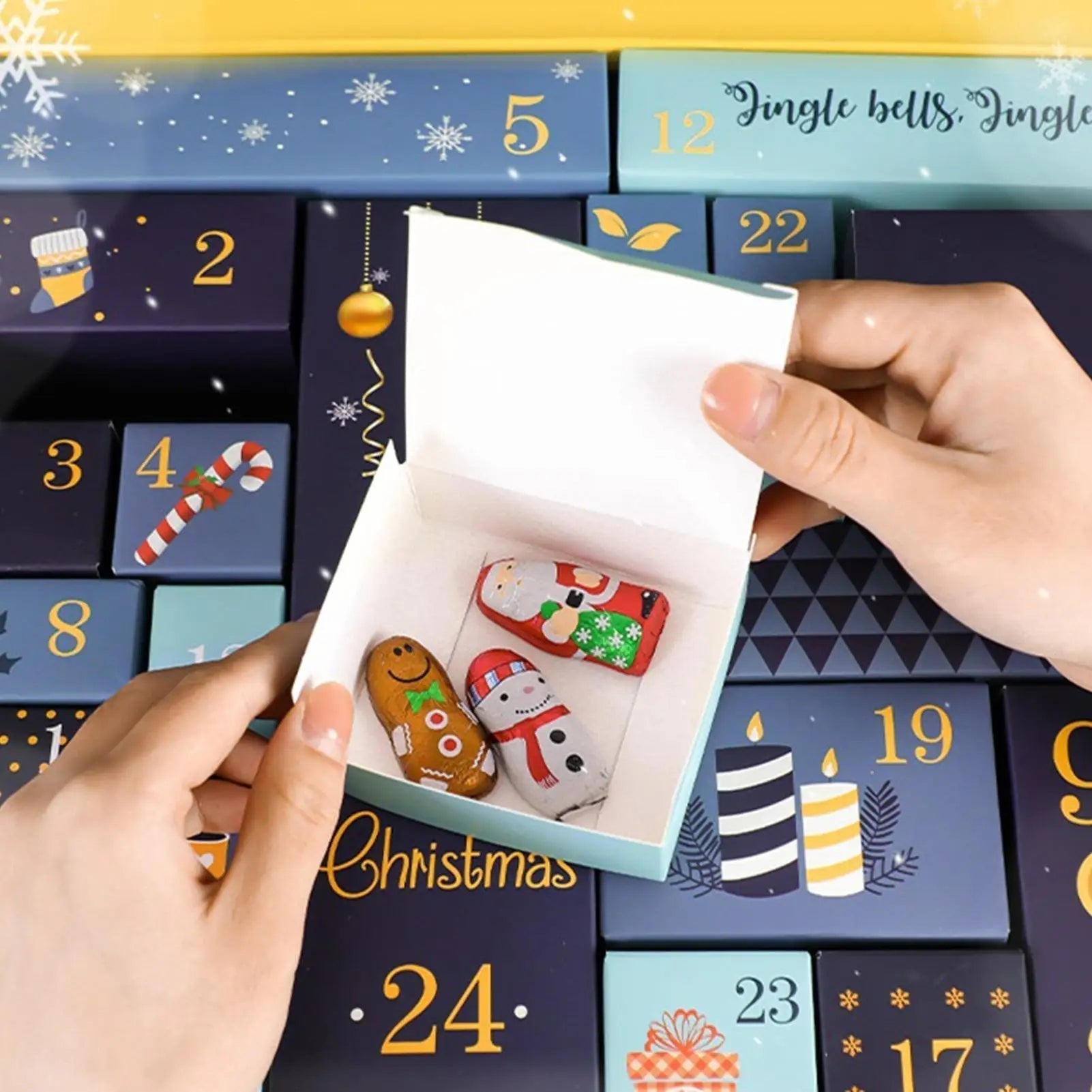 Christmas Advent Calendar | 24 Fillable Boxes with Festive Design