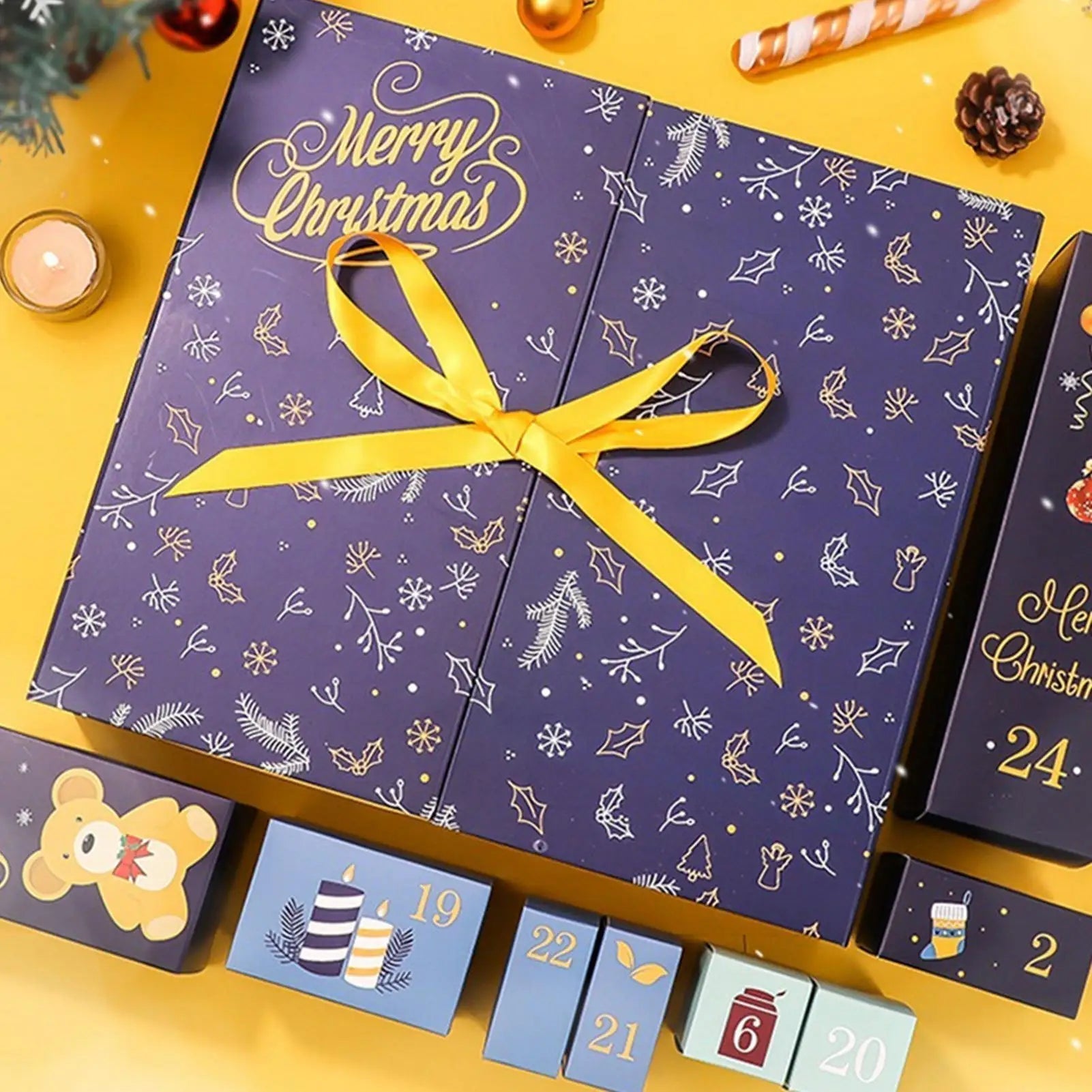 Christmas Advent Calendar | 24 Fillable Boxes with Festive Design
