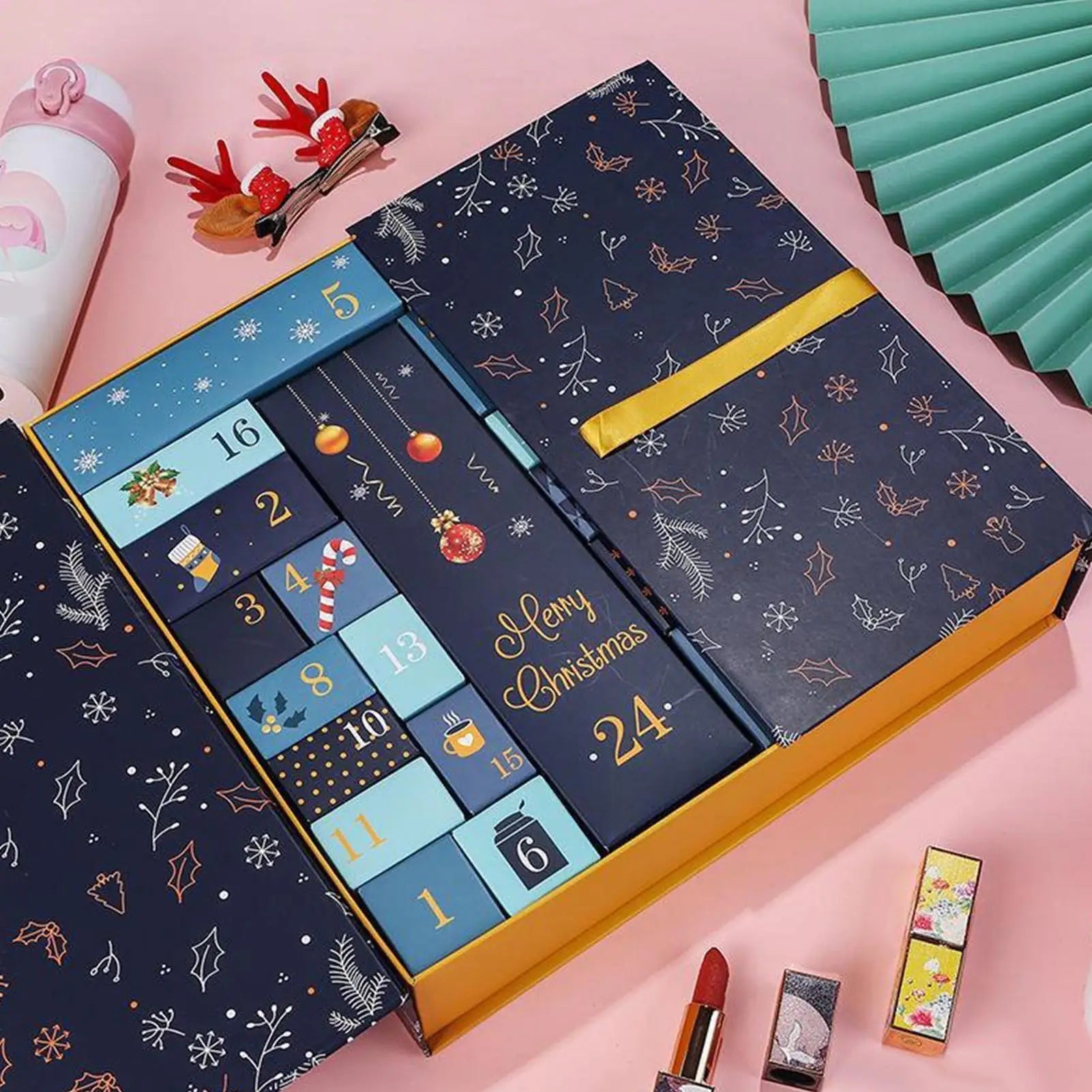 Christmas Advent Calendar | 24 Fillable Boxes with Festive Design