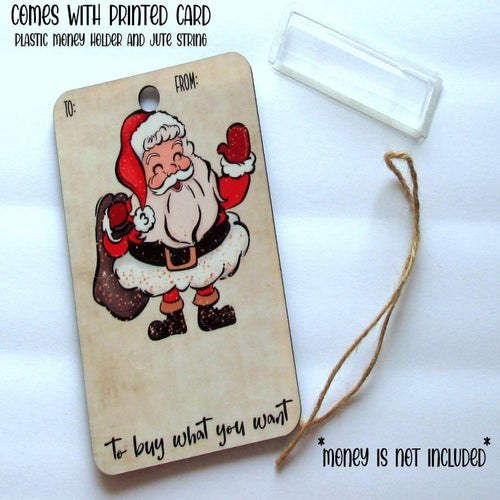 Christmas Money Holder Cards | Wooden Holiday Gift Tags