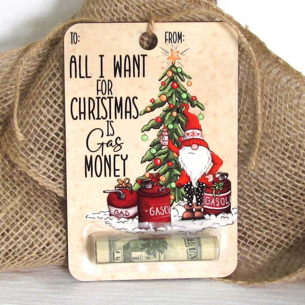 Christmas Money Holder Cards | Wooden Holiday Gift Tags