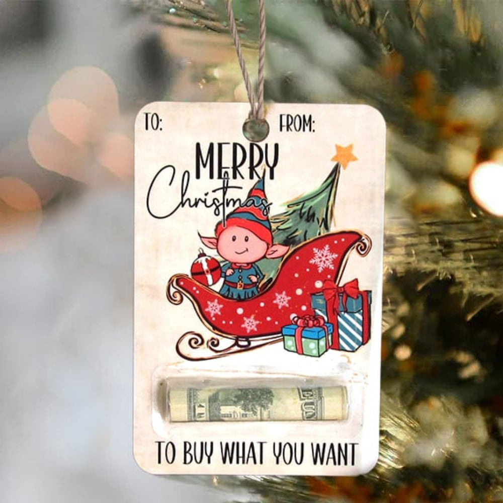 Christmas Money Holder Cards | Wooden Holiday Gift Tags