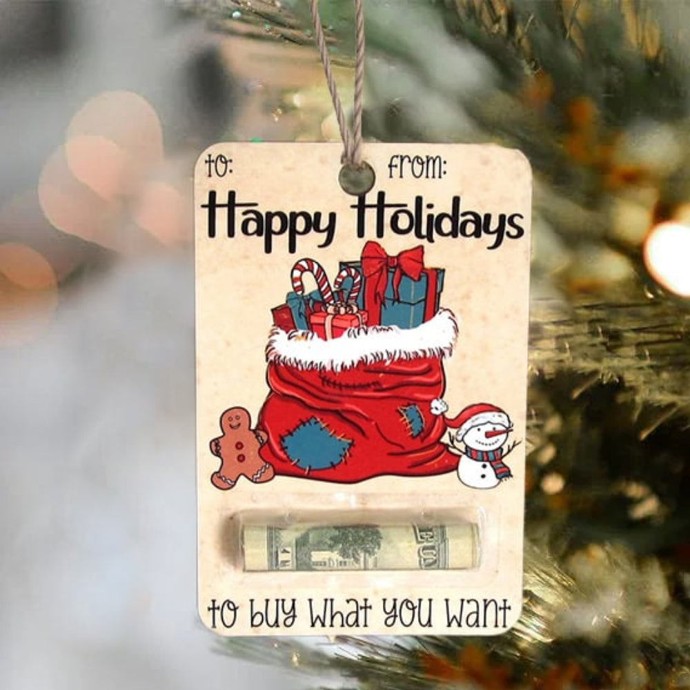 Christmas Money Holder Cards | Wooden Holiday Gift Tags