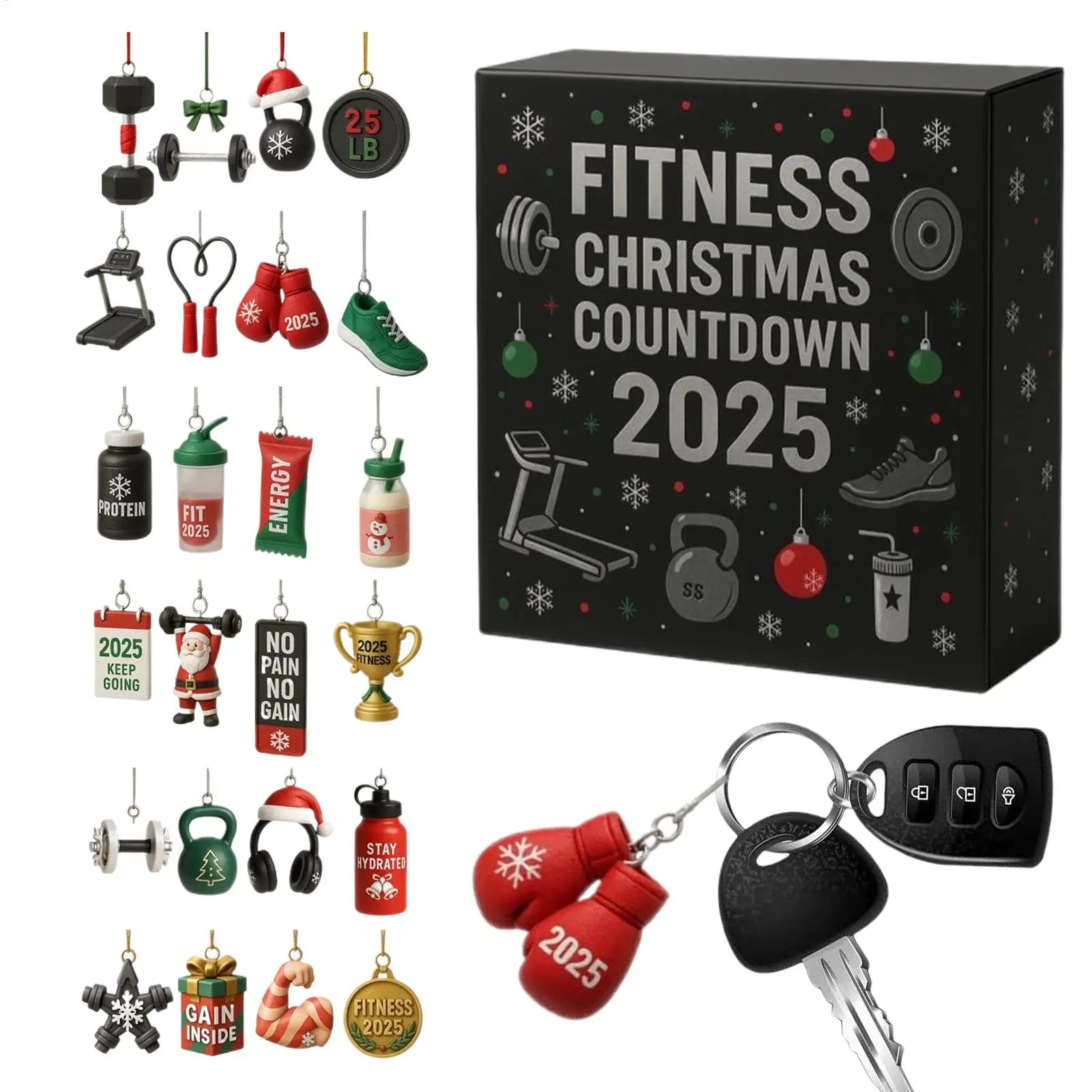 Fitness Christmas Advent Calendar | 24-Day Workout Countdown Ornaments