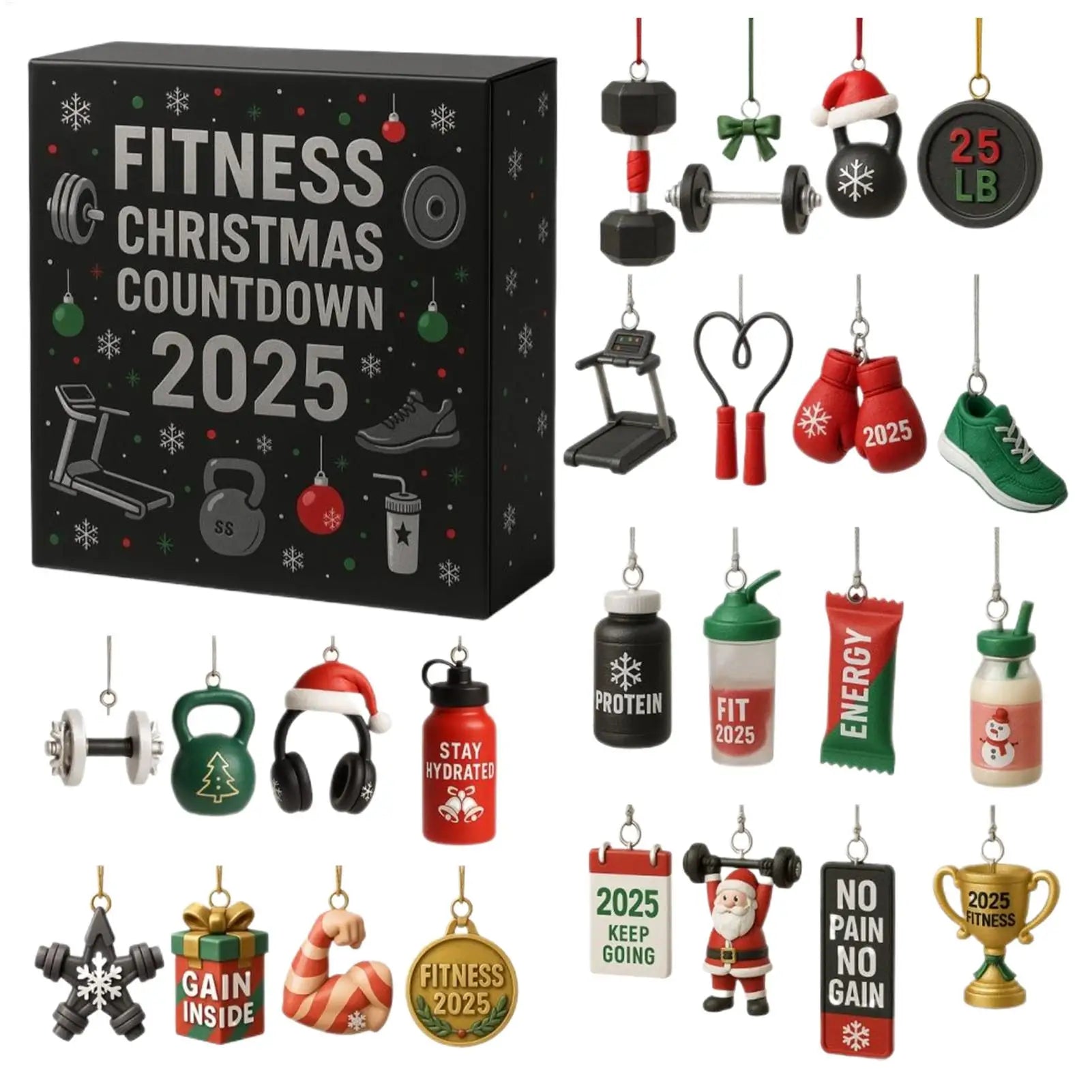 Fitness Christmas Advent Calendar | 24-Day Workout Motivation Countdown
