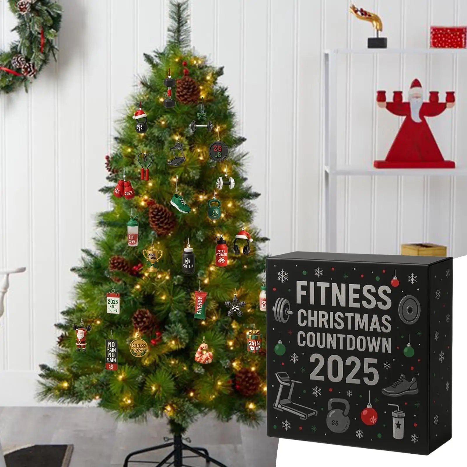Fitness Christmas Advent Calendar | 24-Day Workout Countdown Ornaments