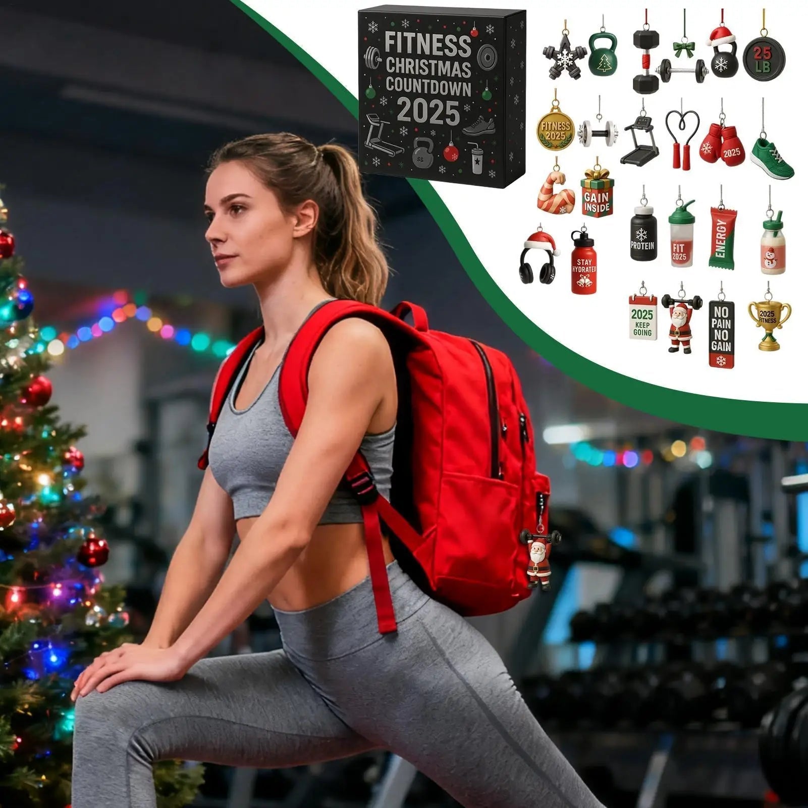 Fitness Christmas Advent Calendar | 24-Day Workout Countdown Ornaments