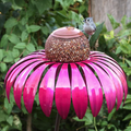 Metal Bird Feeder | Pink Flower Petal Design